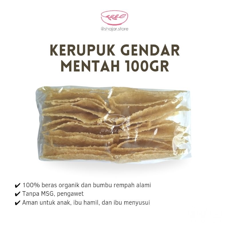 

KERUPUK GENDAR MENTAH / KERUPUK KARAK/ KERUPUK PULI ORGANIK MENTAH 100gr