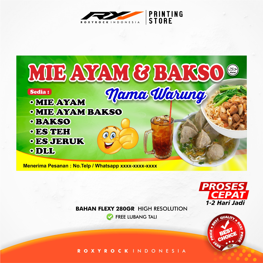 Spanduk Custom Warung / Spanduk Soto, Spanduk Bakso Dll BEBAS CUSTOM