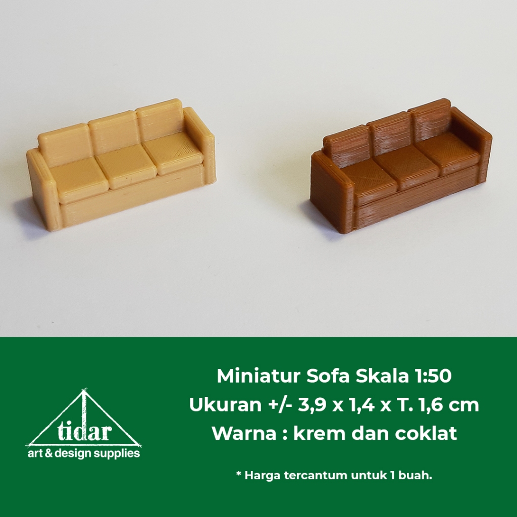 

[MR] AN - Miniatur Sofa 3 Seat Skala 1:50 - Maket Kursi / Ruang Tamu / Keluarga