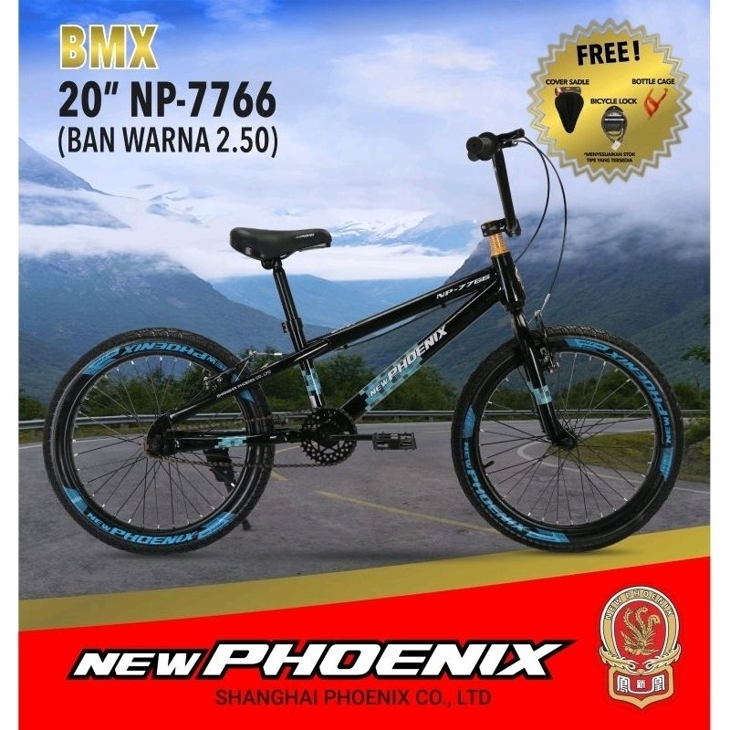 NP 7766 SEPEDA ANAK LAKI BMX PHOENIX 7766 UKURAN 20 INCH BAN 2.50 USIA 8-11 TAHUN