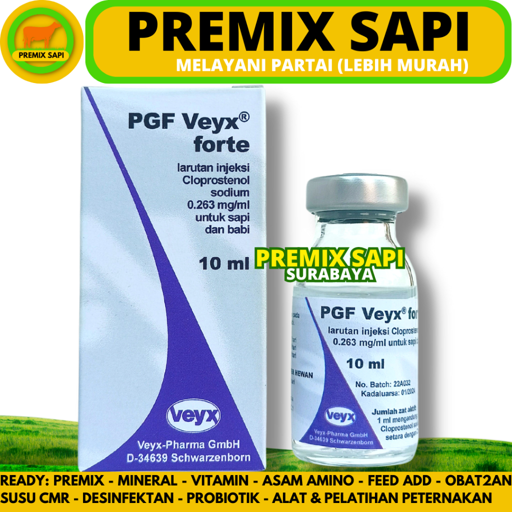 PGF VEYX FORTE 10ML - Obat Birahi Prostaglandin pgf2alfa Hewan Sapi Kambing Domba Babi dll