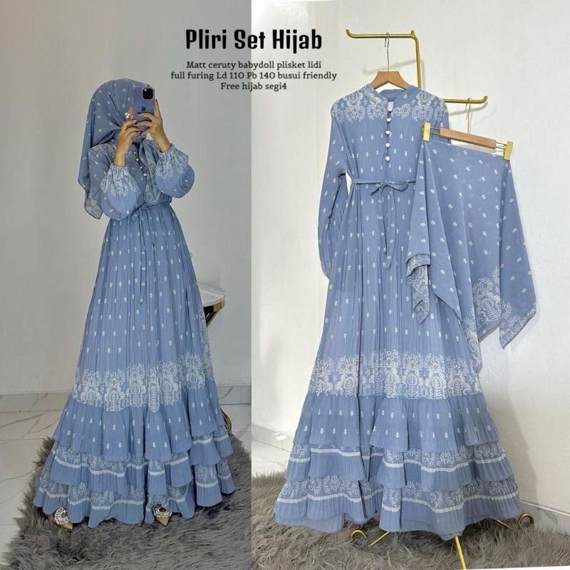 DRESS SET HIJAB PRILI MATT CERUTY BABYDOLL PREMIUM