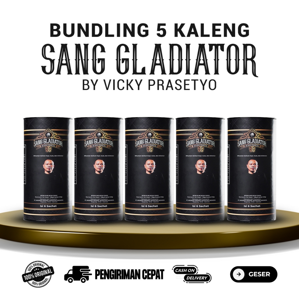 

Sang Gladiator Paket Bundling 5 Pack Kopi Sang Gladiator By Vicky Prasetyo