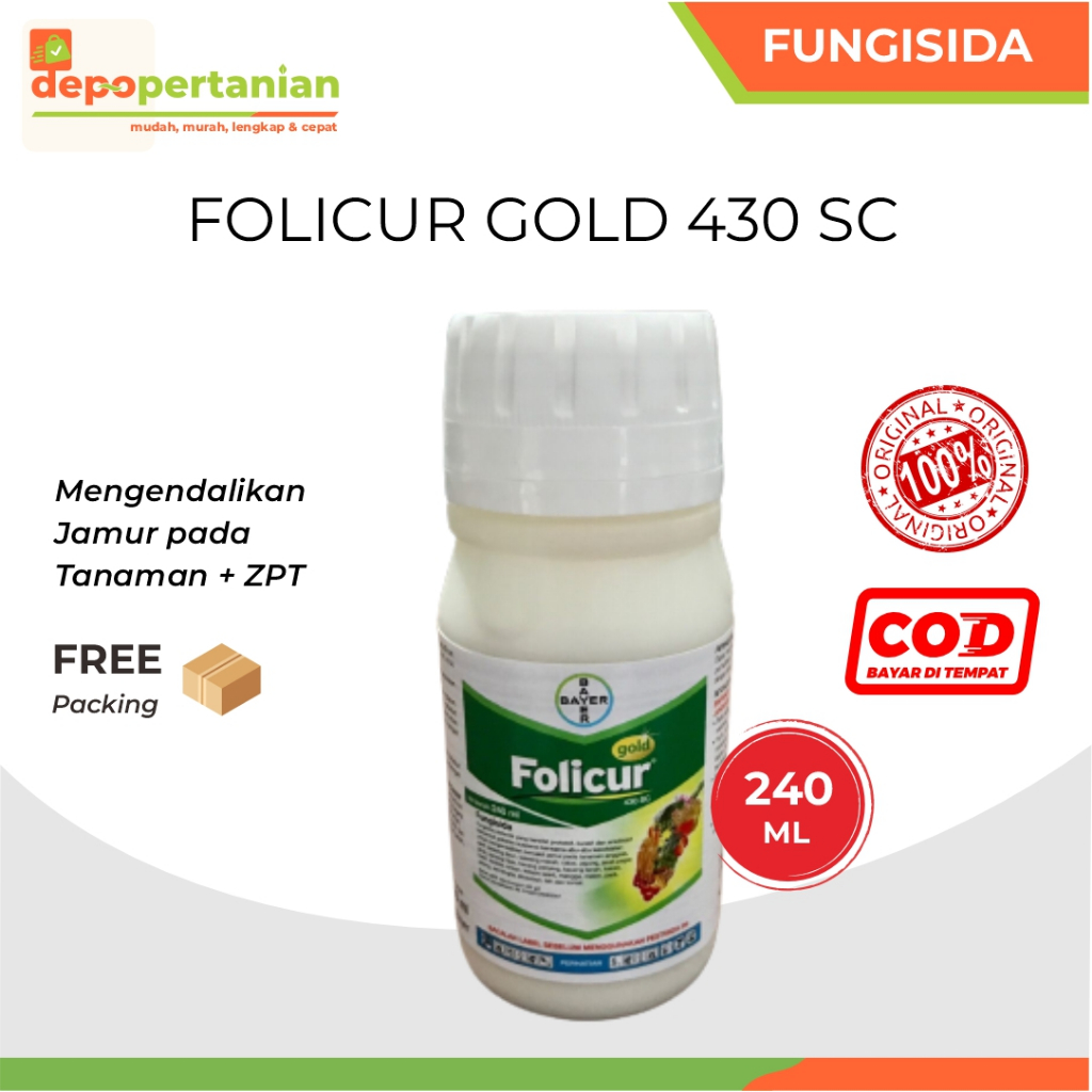 Depo Pertanian - Folicur Gold 430SC 240ml Fungisida Sistemik Obat Pembasmi Penyakit Jamur Tanaman Pa