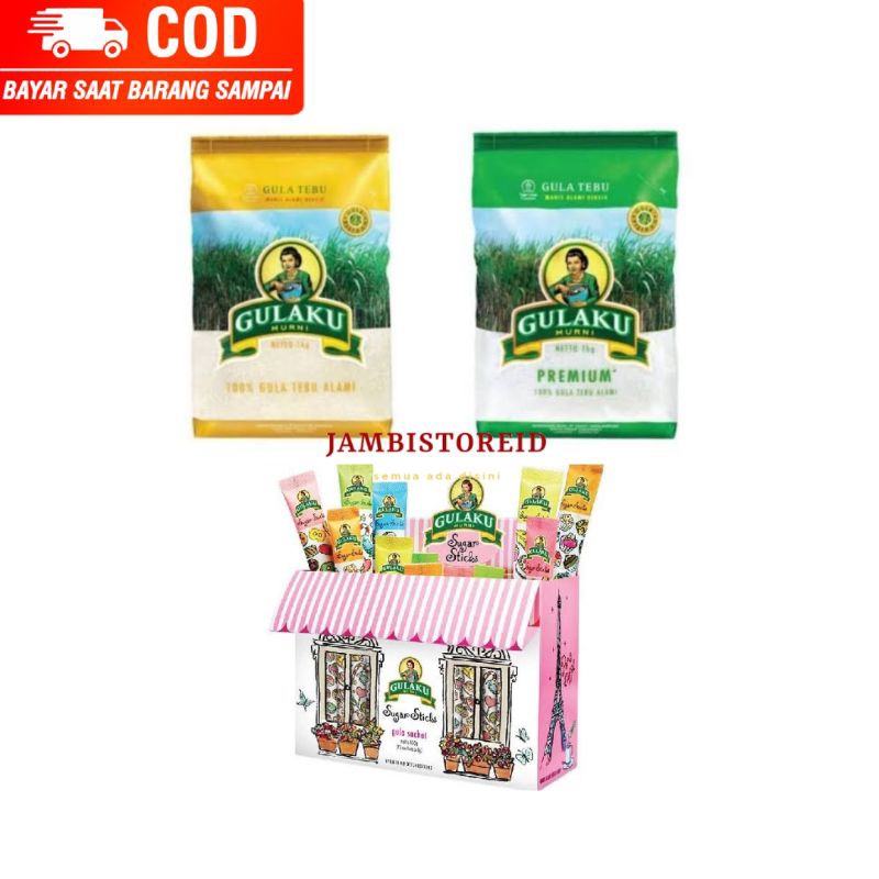 

(JAMBISTOREID) JAMBI LANGSUNG KIRIM Gulaku 1kg All Varian Hijau Kuning Murni Premium Gula Tebu Sachet Stick Bali Asli Pemanis Gula Pasir Kilo Jambi