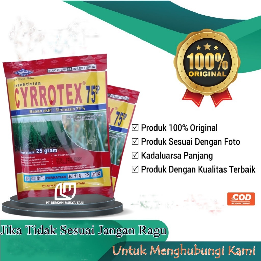 Insektisida Cyrrotex 75 wp 25 Gram Siromazin 75% Alternatif Trigard Guntur