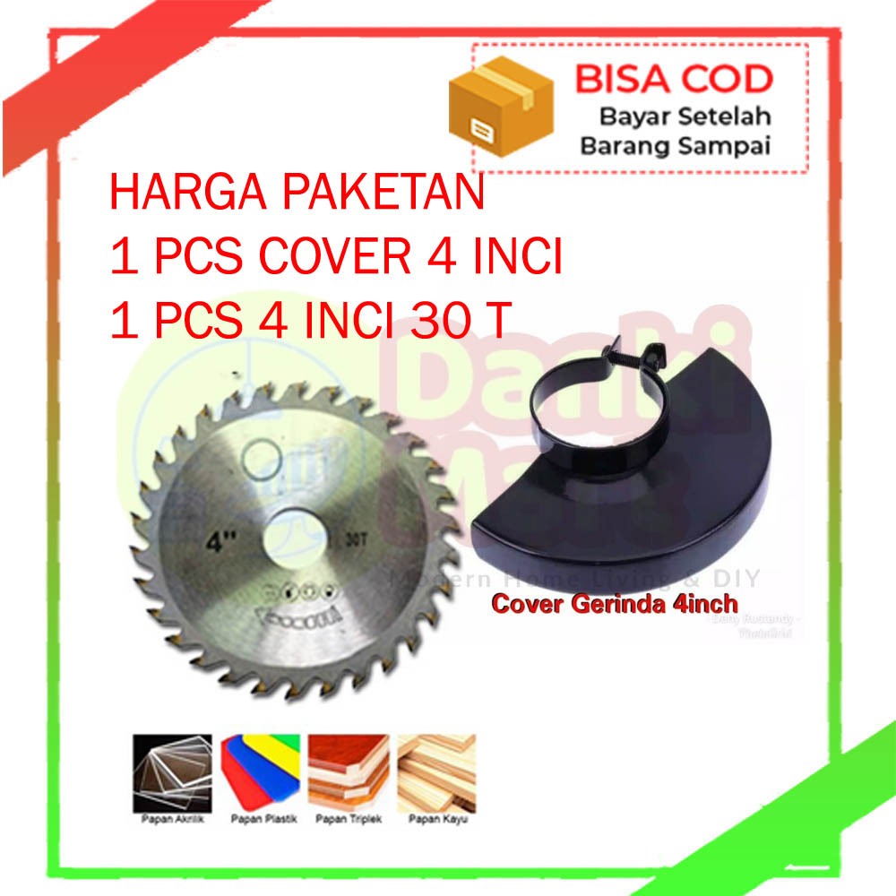 Cover Gerinda Penutup Pelindung Pengaman + Mata 30t Gergaji Kayu 4inci Circular Saw