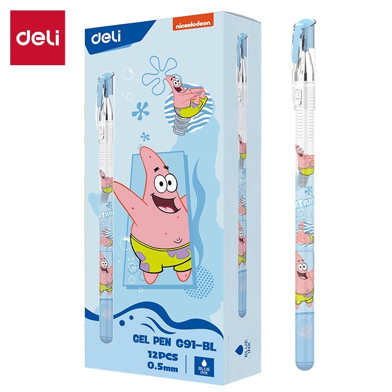 

Deli Pulpen Gel Pen 0.5mm biru EG91-BL spongebob-1Pcs