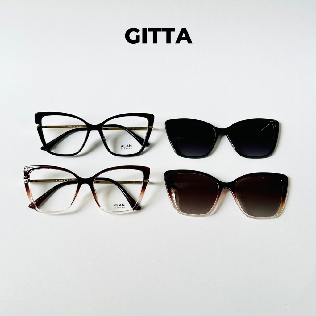 GITTA - FRAME KACAMATA CLIP ON CAT EYE KOTAK