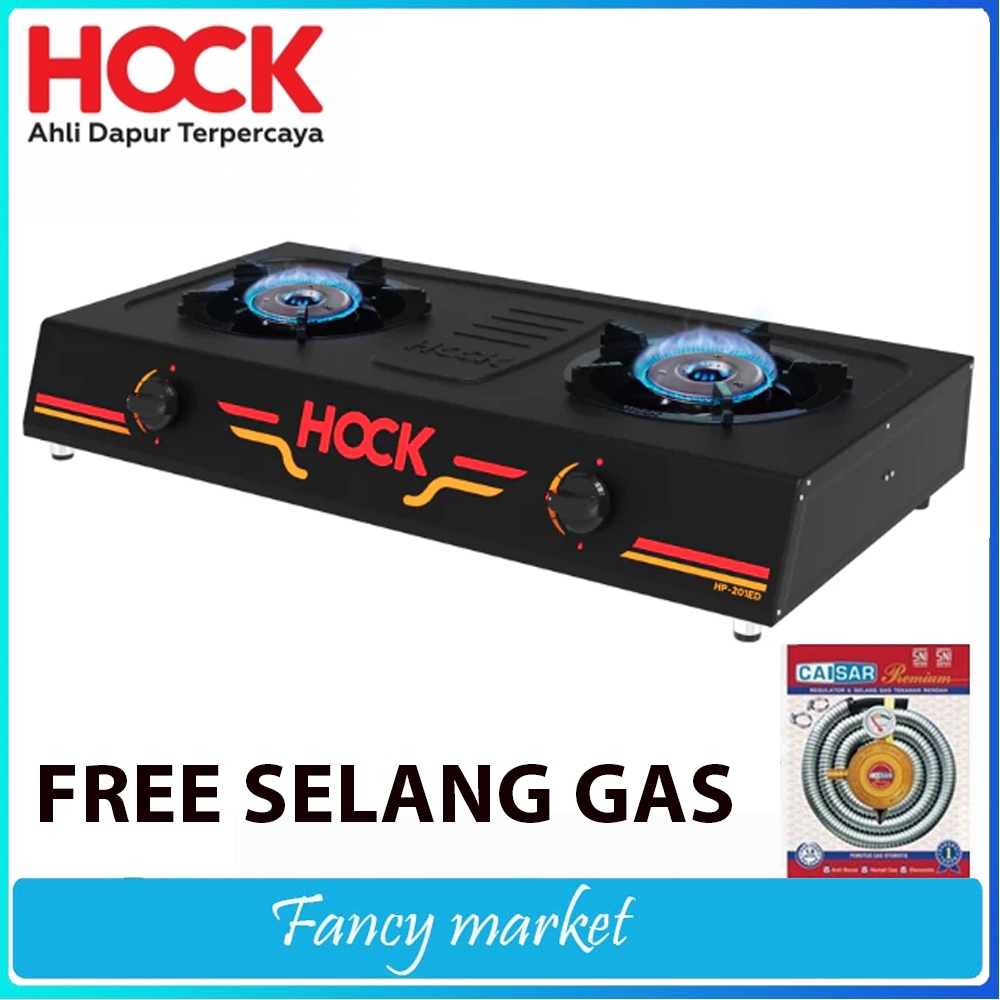 KOMPOR GAS 2 TUNGKU HOCK HP-201ED Kompor Gas 2 Tungku Elegant Deluxe Kompor berkelas