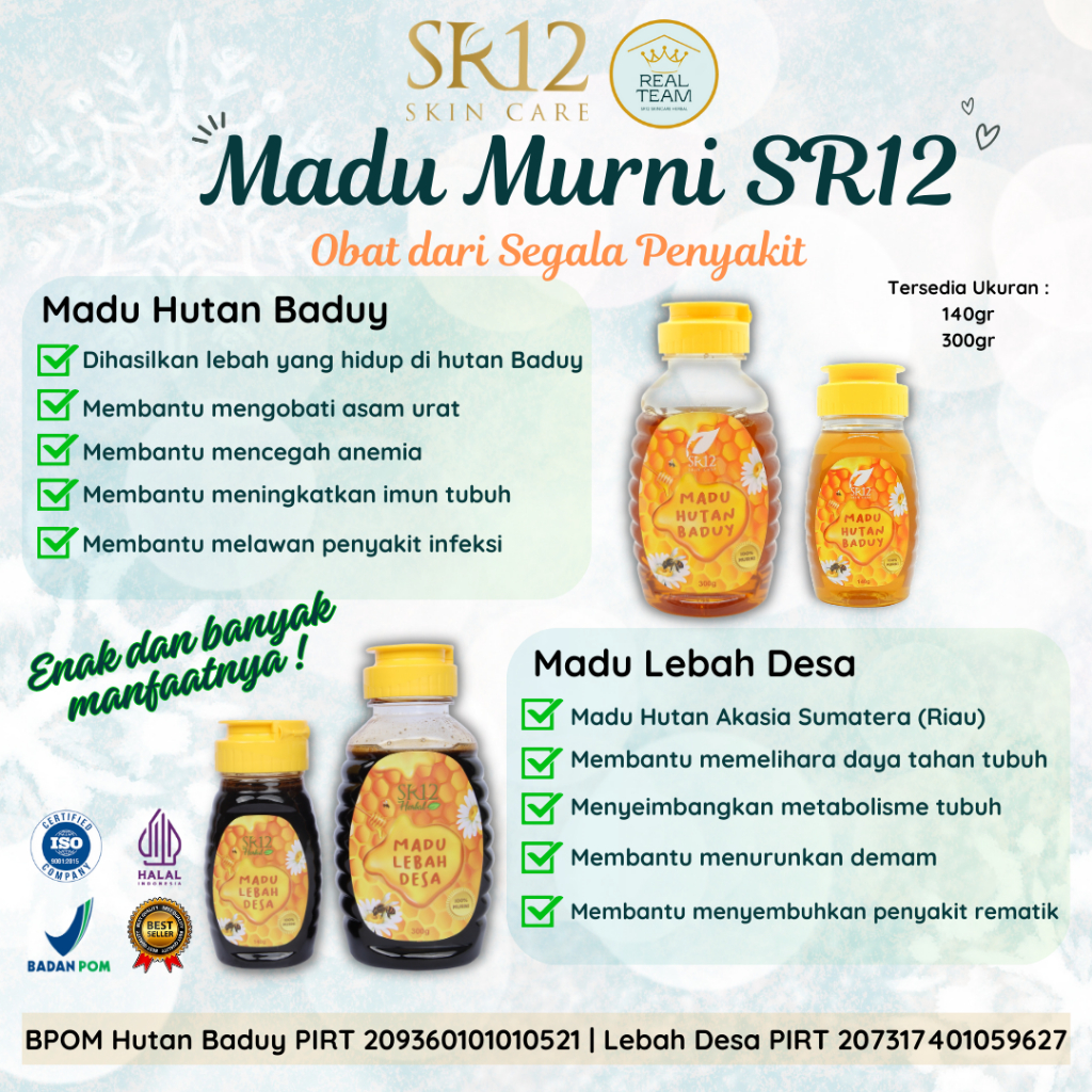 

MADU LEBAH DESA SR12 | MADU HUTAN BADUY SR12 | MADU MURNI | MADU ASLI | MADU HUTAN SUMATERA | MADU SR12 SKINCARE | MADU GEMUK | PENAMBAH NAFSU MAKAN