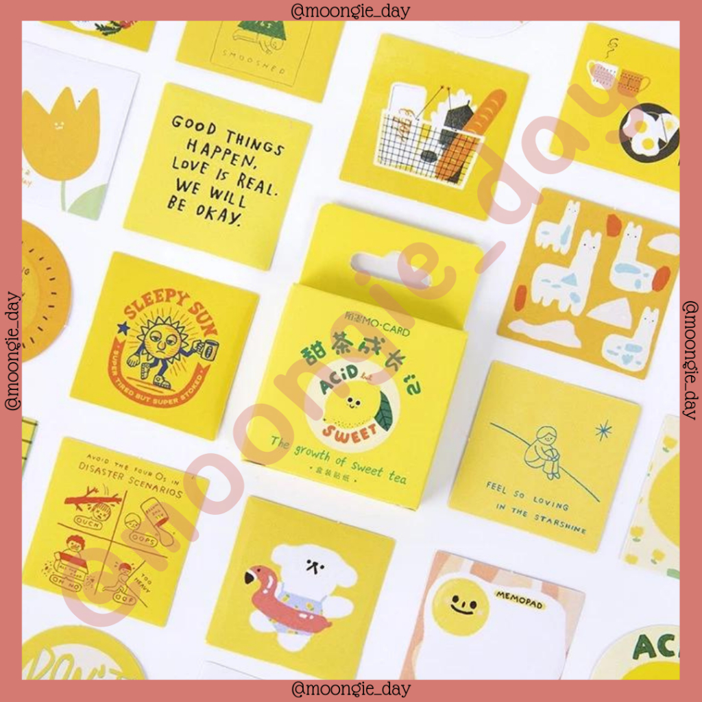 

45 PCS/BOX STIKER KERTAS TEMA YELLOW LEMON ACID SWEET THE GROWTH OF SWEET TEA CUTE KUNING DIY DIARY STICKERS BULLET JURNAL JOURNAL SRAPBOOK POLAROID DECO