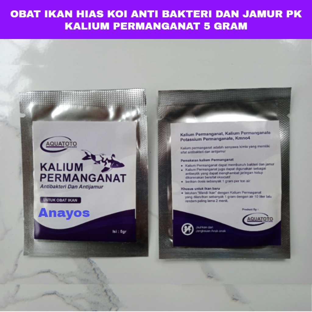 Obat Ikan koi Anti Bakteri Dan Anti Jamur PK Kalium Permanganat