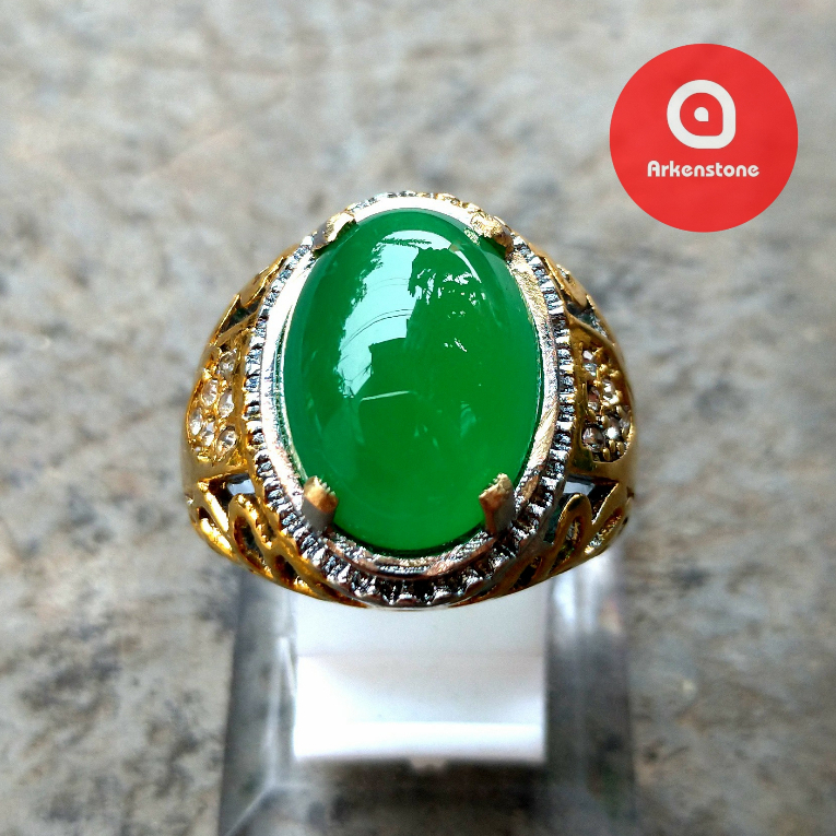CINCIN BATU AKIK IJO GARUT CHALCEDONY TOP CRYSTAL NATURAL