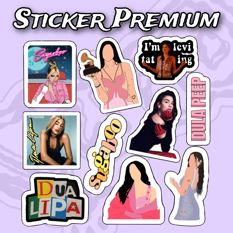

Sticker Dua Lipa Sugaboo New Rules Pack isi 10 Pcs Waterproof