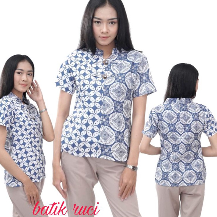 Model Favorit  Blouse Batik Atasan JUMBO SMLXLXXL3L4L5L BY BATIK RUCI