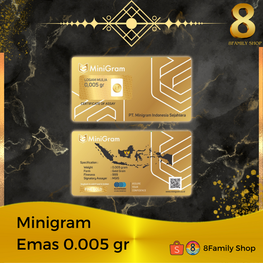 Logam Mulia Emas 24 Karat 0.005 gram MINIGRAM