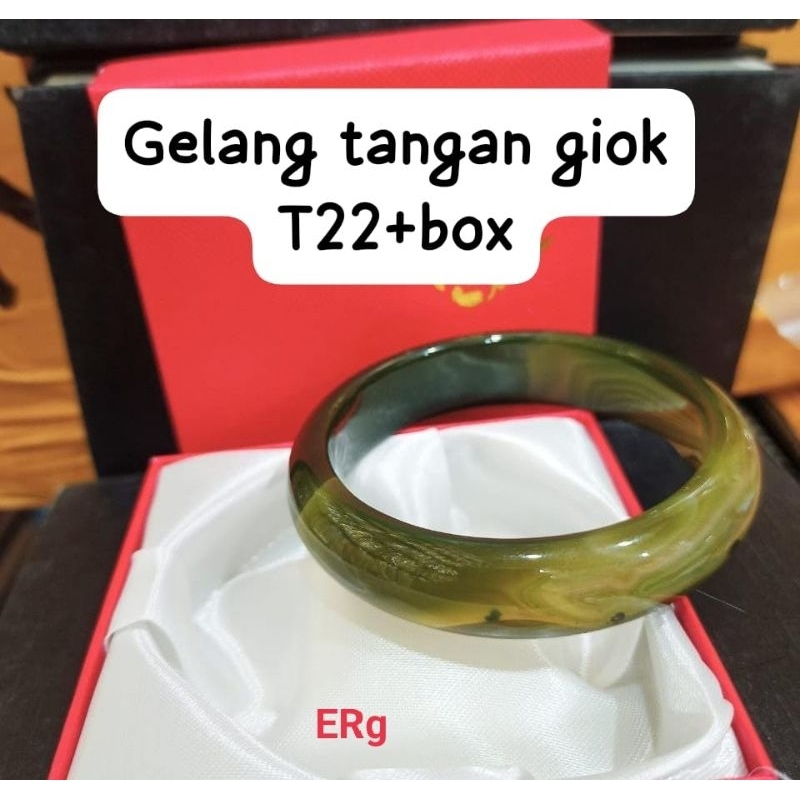 RinaXp- Gelang Bangle Batu Giok Asli Freebox