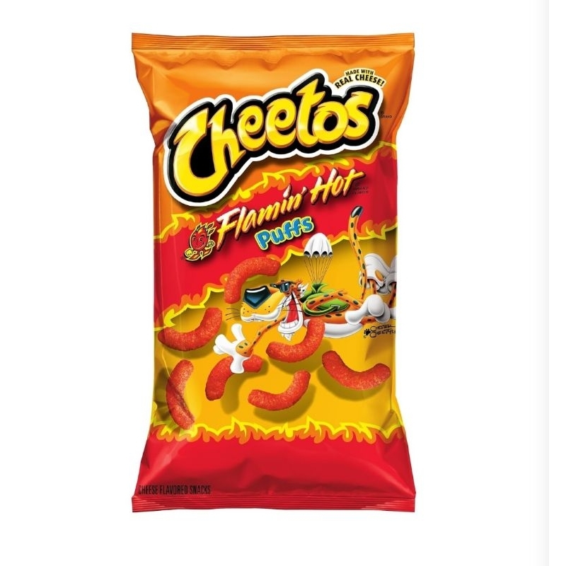 

Cheetos Cheese Paws Flamin' Hot Puffs Rare Crunchy Cheddar Jalapeno Flaming Hot Puffs Snack Import USA Keju Pedas