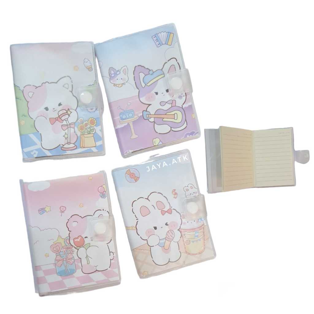 

NOTEBOOK BUKU CATATAN A7 LUCU SAKU MINI + KANCING SOFT COVER MIKA SOUVENIR KADO NOTES