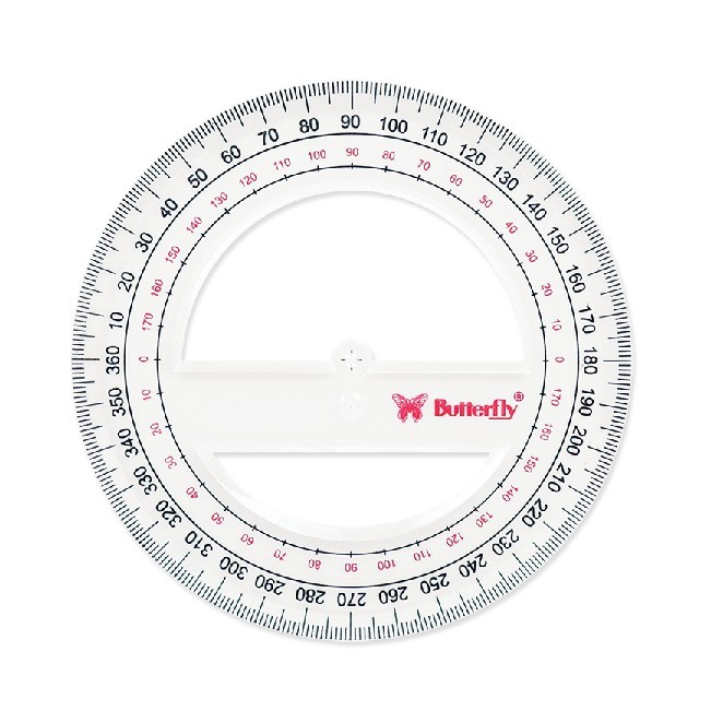 PROTRACTOR / BUSUR DERAJAT / BUSUR ACRYLIC / BUSUR BENING / BUSUR BUTTERFLY 360 DERAJAT 12 CM (360 /