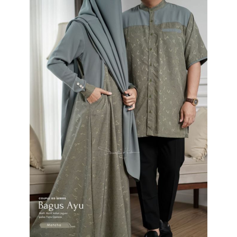 COUPLE IED SERIES BAGUS AYU BY DAMAIRA HIJAB/GAMIS CRINGKLE SET TERBARU KEKINIAN/ GAMIS LEBARAN/ GAM