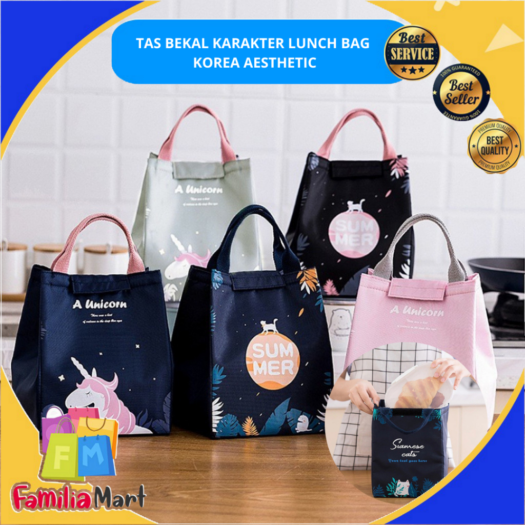 TAS BEKAL KARAKTER LUNCH BAG KOREA AESTHETIC / INSULATOR LUNCH BAG COOLER  WATERPROOF