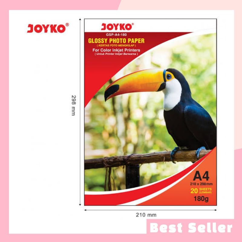 

Joyko Kertas Glossy Photo Paper GSP A4-180 JOYKO 1 Pack Isi 20 Lembar