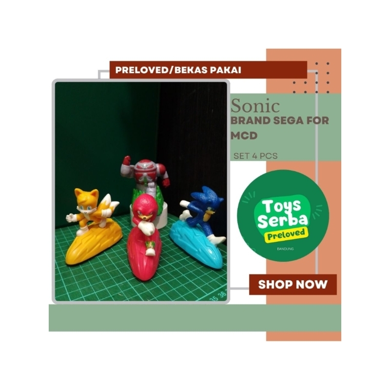 Toys_Serba Sonic Set 4pcs Sonic, Tails, Knuckles, Giant Eggman Robot Brand Sega For McD