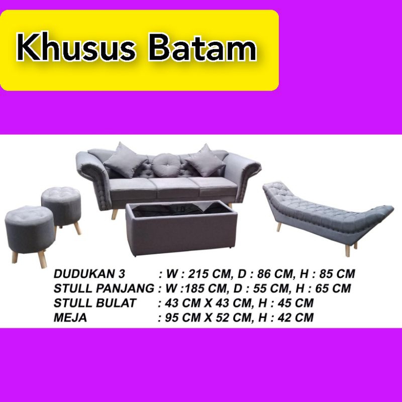SOFA 3DDK+2STULL+1MEJA+1SOFA BARING (KHUSUS BATAM)