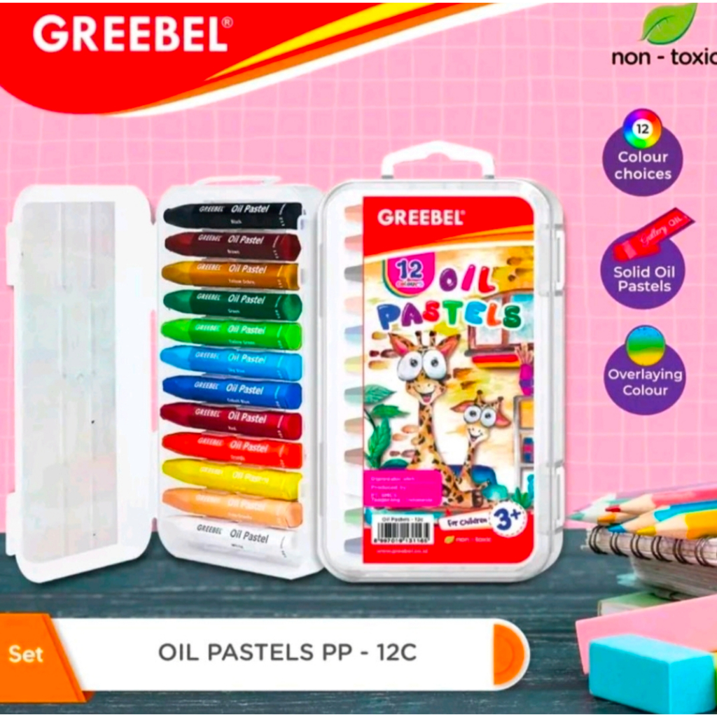 

GREEBEL Crayon Krayon KIDS OIL PASTEL 12 warna