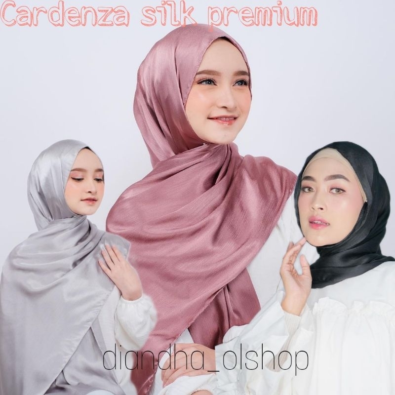 PASHMINA SILK PREMIUM CARDENZA // KERUDUNG PASHMINA SHIMMER SILK
