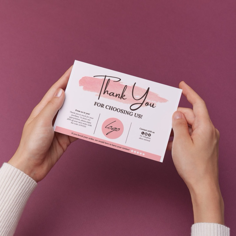 Custom Kartu Ucapan / Gift Card / Thanks Card Online Shop Termurah