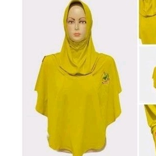 jilbab pso persit terbaru warna lemon logo bordir