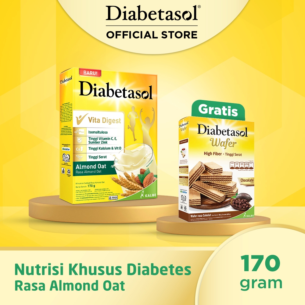 

BUY 1 Diabetasol Almond 170g free Diabetasol Wafer 2x50g