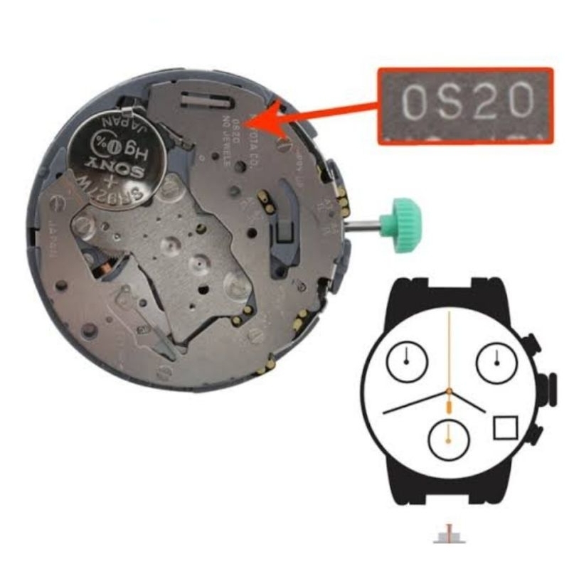 MESIN JAM TANGAN CHRONO MIYOTA OS 20