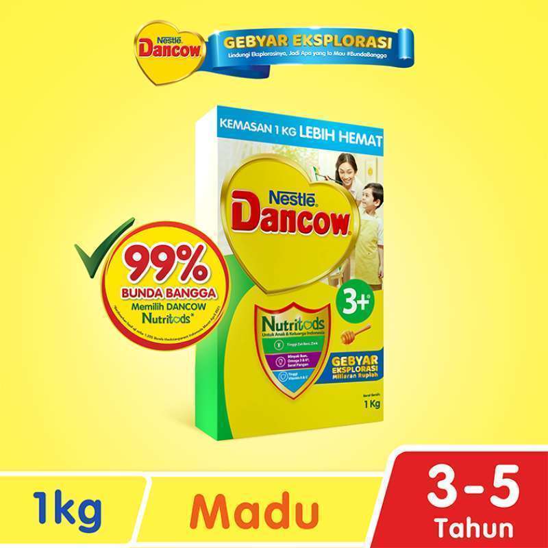 

Dancow 3+ vanila atau madu ukuran 1kg untuk usia 3-5tahun