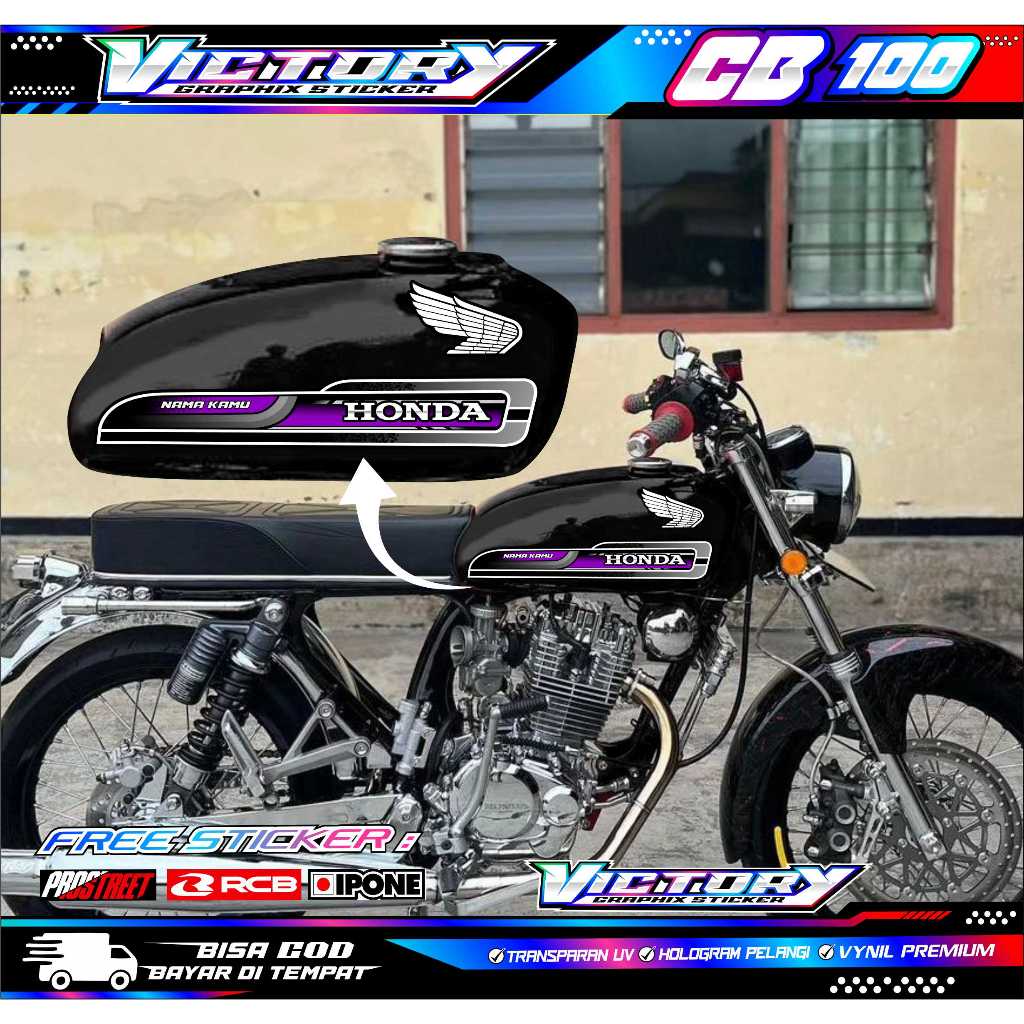 STRIPING VARIASI CB 100 HONDA / STICKER LIST HONDA CB 100