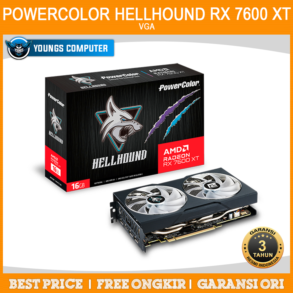 VGA POWERCOLOR RX 7600 XT Hellhound 16GB GDDR6 RX 7600XT