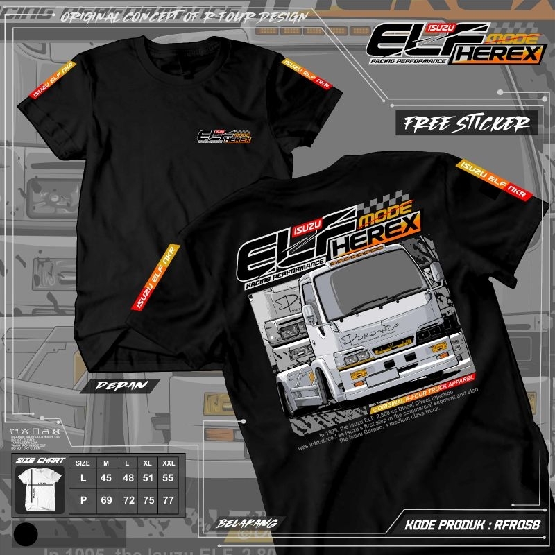 rfr 58 kaos truk isuzu giga hd herex baju truk elf mania distro murah gratis stiker