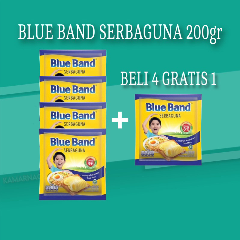 

Blue Band Margarine Serbaguna 200gr Beli 4 Gratis 1