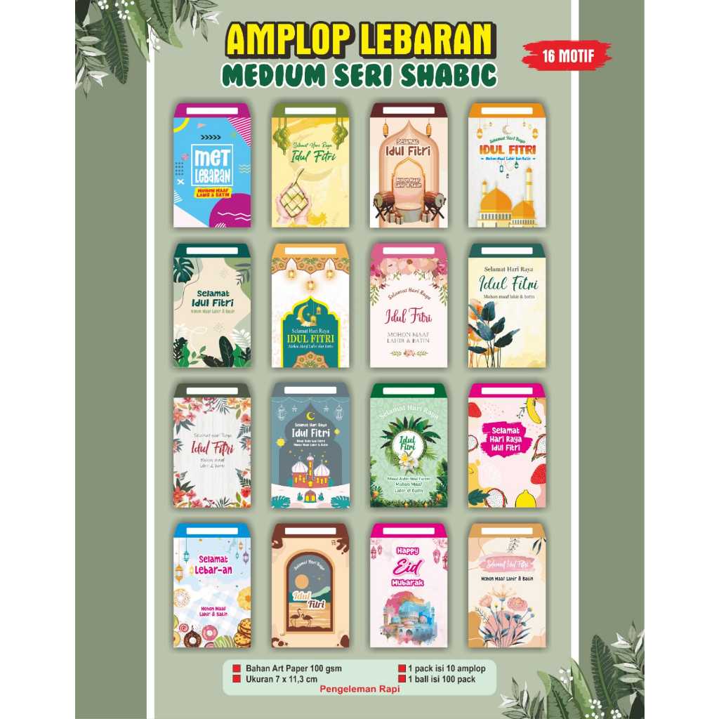 

AMPLOP LEBARAN MEDIUM 1 pack isi 10