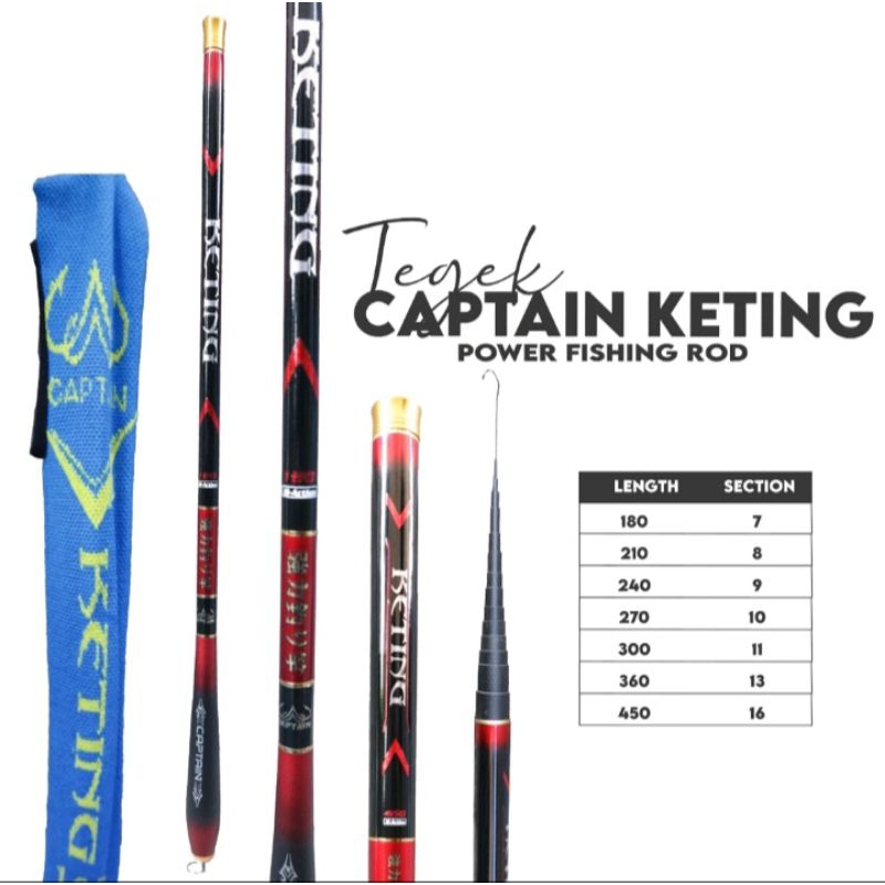 Joran Tegek Captain Keting/Tegek Joran Carbon Murah/Tegek Pancing Carbon