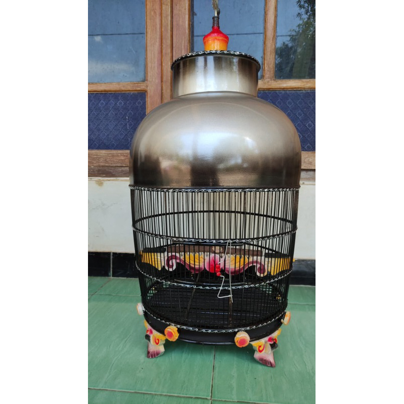 sangkar // kurungan perkutut kubah dempol berkualitas awet tahan lama warna SILVER