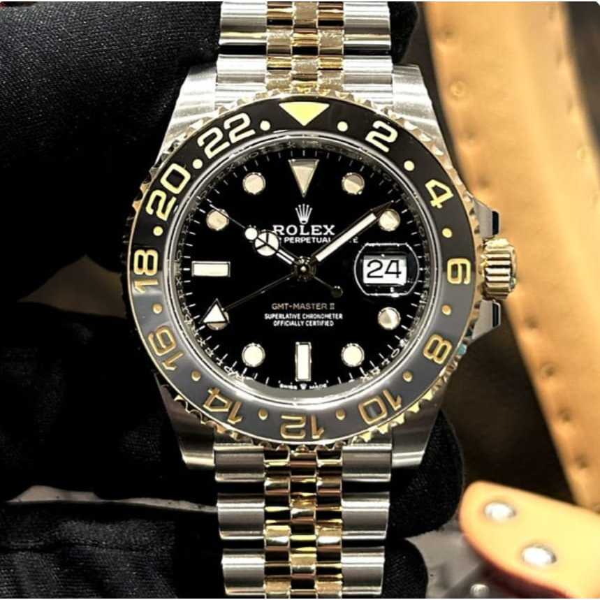 JAM TANGAN PRIA ROLEX GMT MASTER II 116710LN BLACK DIAL ROSE 40MM SWISS AUTOMATIC