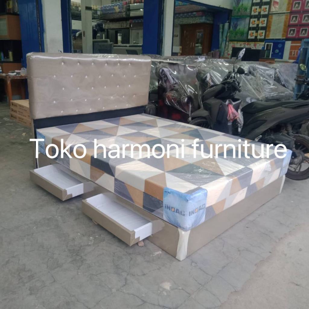 SATU SET DIVAN LACI DAN KASUR INOAC BED SET INOAC