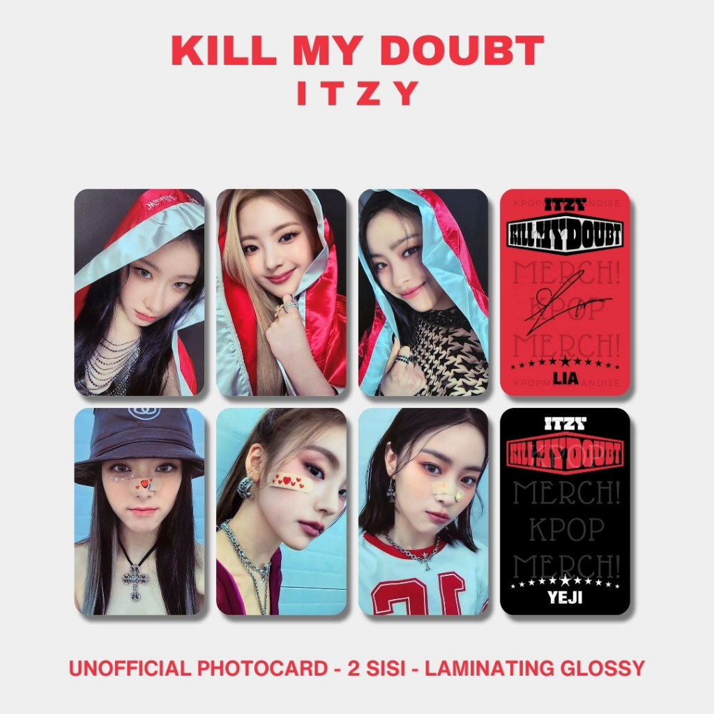 photocard itzy kill my doubt album pc premium chaeryeong lia ryujin yeji yuna