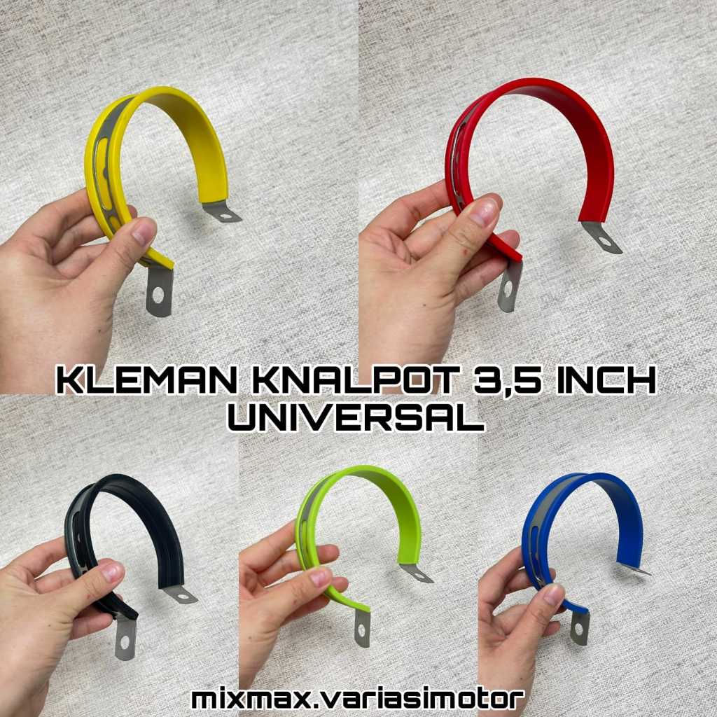BREKET KLEM KLEMAN GANTUNGAN KNALPOT RACING UNIVERSAL BULAT OVAL PLUS KARET TAHAN PANAS UKURAN 3INCH