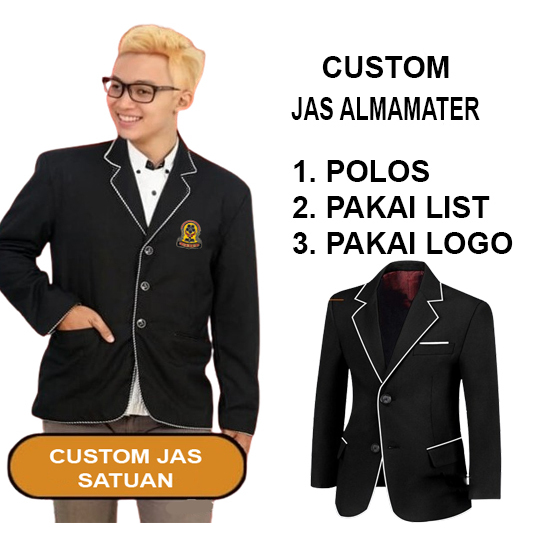 Custom jas almamater jas almet Free Logo dan Nama kampus Sekolah Bisa Satuan