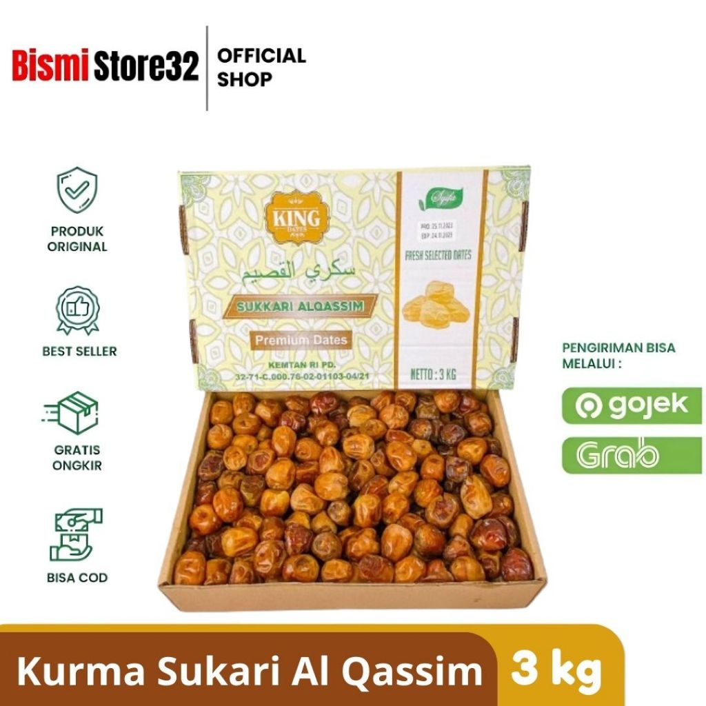 Kurma sukari al qassim 3kg premium dates - kurma sukari premium 3 kg super